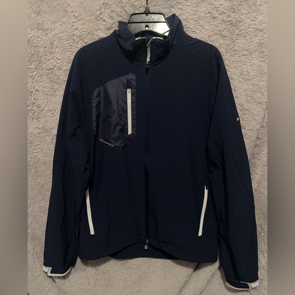 Zero Restriction Mens Small Navy Z700 Golf Full Zip Jacket Windbreaker W1015 - Picture 1 of 13
